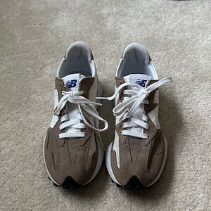 New Balance Tan and White 327 sneakers